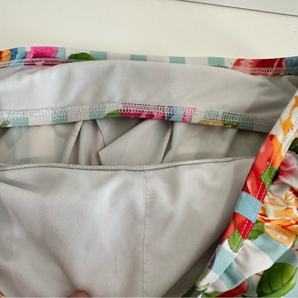 Gianni Bini 2-Piece Floral with Stripes Bandeau Tube Bikini Swimsuit Size Small - Picture 3 of 10